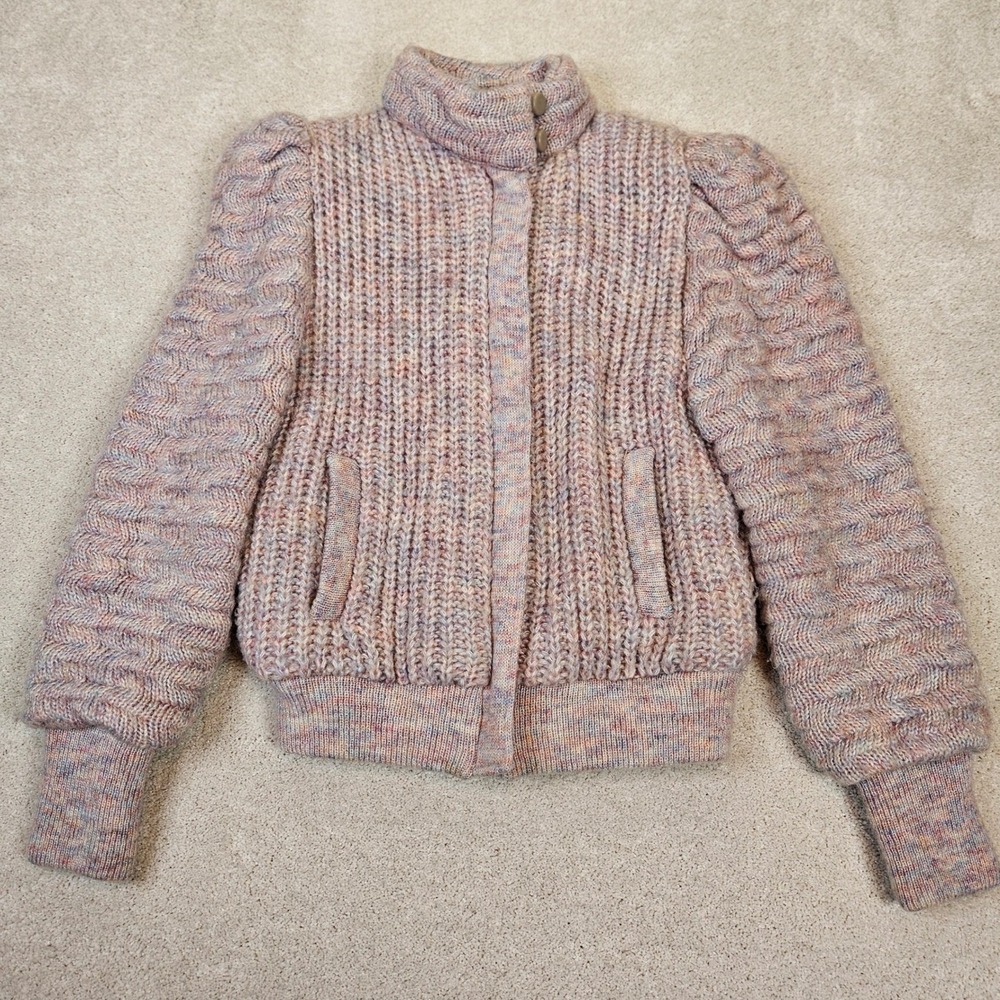 VTG OUTERBOUND by HMS Womens Cottagecore Chunky Knit Zip Up Bomber Jacket‎ Sz M